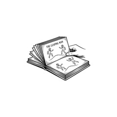 Vintage flip book animation engraving.