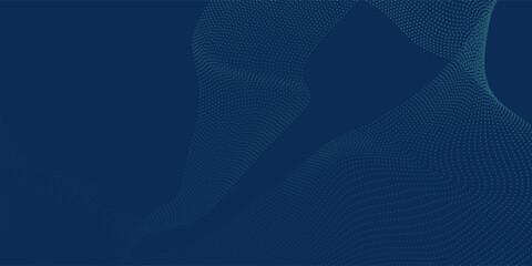 Fototapeta premium Dark blue halftone dotted abstract background, big data pattern, technology or futuristic visualization, waveform dot texture, music backdrop.