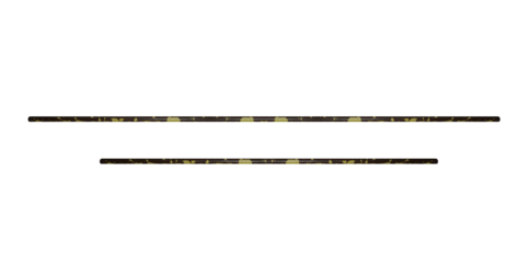 Metal old pole with peeling paint, horizontal. On isolated transparent background.