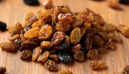 Fototapeta premium Dried Raisins A Sweet Nutritious And Healthy Snack That Is Perfect For All Occasions