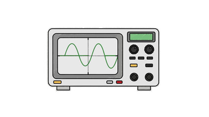 Fototapeta premium Digital Oscilloscope with Sine Wave Signal Display.