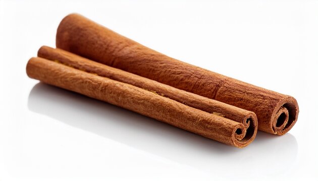 Two Brown Vegeterian Cinnamon Sticks Mendacity On White Historical Past
