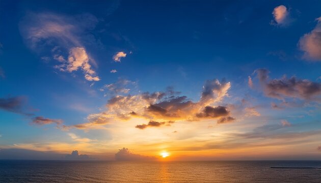 Beautiful Luxury Soft Gradient Orange Gold Clouds And Sunlight On The Blue Sky Perfect For The Background Take In Everning Twilight Large Size High Definition Landscape Photo