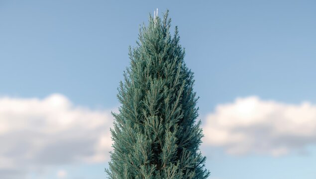 Juniperus Skyrocket is a slender, upright juniper with persistent blue-gray leaves