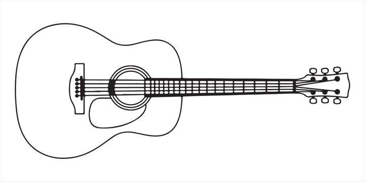 Classic acoustic guitar outline Vector