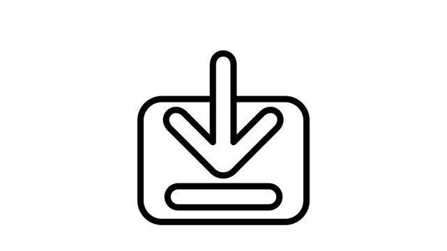 Download Outline Animation Flat Cartoon Icon. 4K Video Transparent Alpha Channel. Editable Animated Icon Transparent Background.