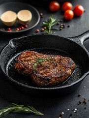 Rustic cast iron skillet, textured finish, heavy-duty design 