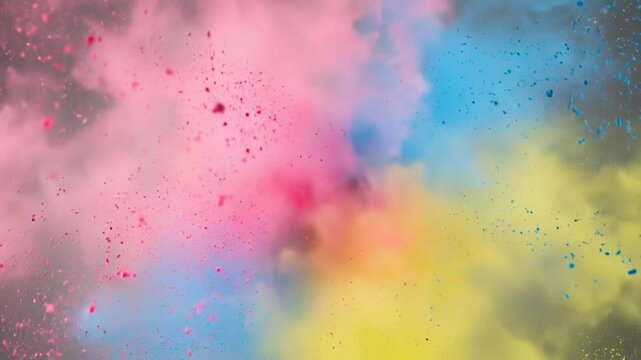 A burst of vibrant colors creates a dynamic and festive atmosphere.