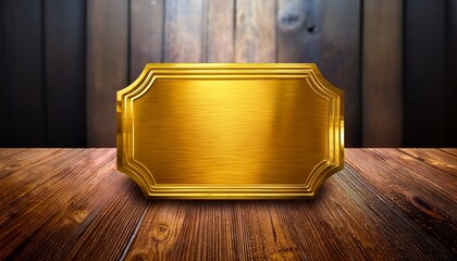 Gold Plaque On Wood Background
