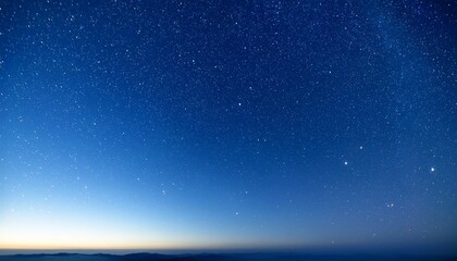 Vast Clear Blue Sky With Faint Stars