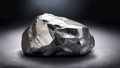 Lump Of Silver Or Platinum Or Rare Earth Mineral On A Floor