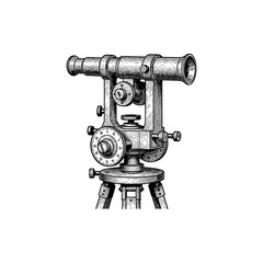Vintage theodolite engraving.