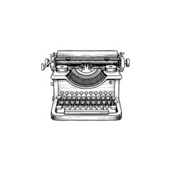 Vintage typewriter engraving.
