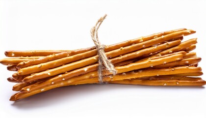 Pretzel Sticks Party Snack Isolated On A White Background
