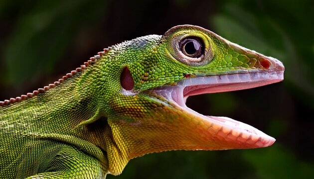 Okinawa Tree Lizard Diploderma Polygonatum With Mouth Open Showing Its Characteristics Taken In Taiwan