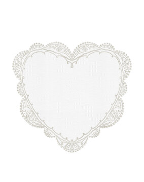 Hand draw watercolor lace frame with white elegant motives, isolated on white background