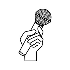 hand holding microphone Icon Vector Design Template. vector illustration. Navigation icon