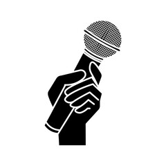 hand holding microphone Icon Vector Design Template. vector illustration. Navigation icon