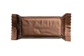 Wrapped chocolate bar packaging isolated on a transparent background