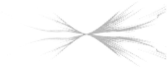 Abstract Black Halftone Dotted Burst Pattern With Dynamic Exploding Points For Creative Impact Vector Illustration