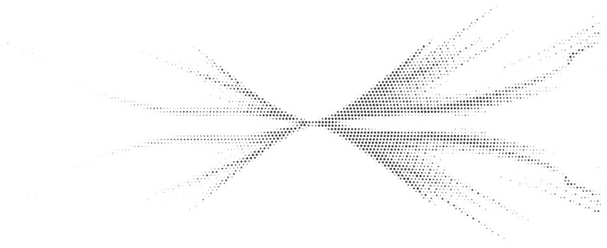 Abstract Black Halftone Dotted Burst Pattern With Dynamic Exploding Points For Creative Impact Vector Illustration