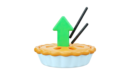 Pie Chart Upward Trend Icon