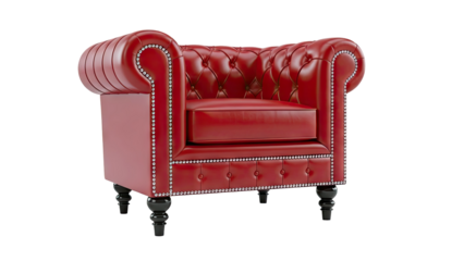 Red Leather Chesterfield Armchair