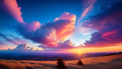 Colourful Clouds On A Blue Sky Sunset