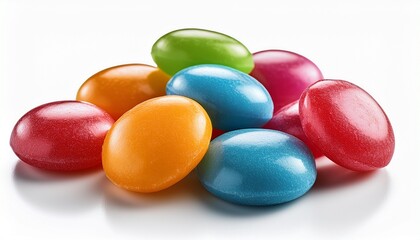 Colorful Candy Gum Drops On White Background