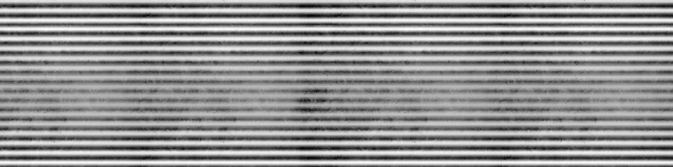 Panoramic Gray Corrugated Metal Texture with Horizontal Relief Lines and Industrial Pattern