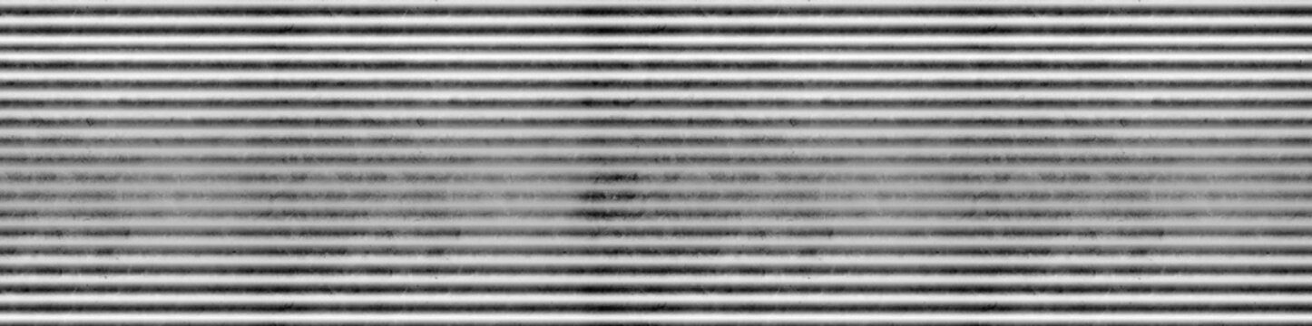 Panoramic Gray Corrugated Metal Texture with Horizontal Relief Lines and Industrial Pattern