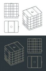 Plastic tank on a metal pallet drawings