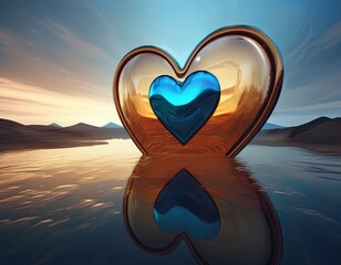 glossy heart location