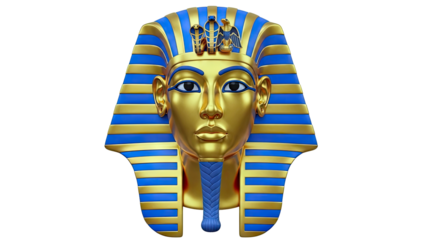 Tutankhamun's death mask rendering