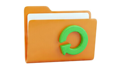 Orange Folder with Refresh Icon