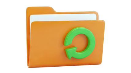 Orange Folder with Refresh Icon