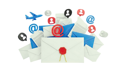 Email Communication Icons and Envelopes