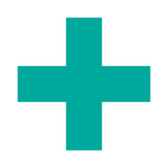 Obraz premium Green plus icon, cross icon. Green plus, cross sign, medical math symbol logo.