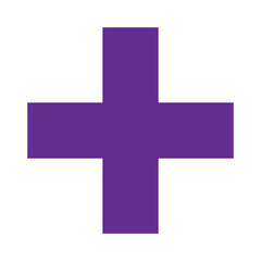 Obraz premium Purple plus icon, cross icon. Purple plus, cross sign, medical math symbol logo.