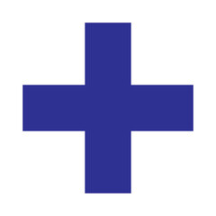 Fototapeta premium Blue plus icon, cross icon. Blue plus, cross sign, medical math symbol logo.