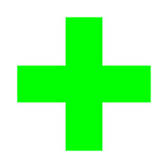 Obraz premium Green plus icon, cross icon. Green plus, cross sign, medical math symbol logo.