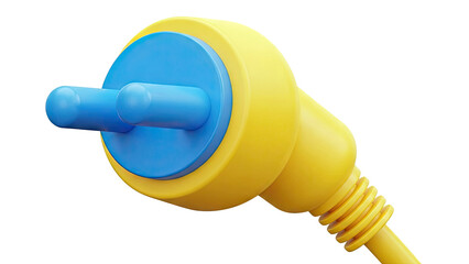 Yellow and Blue Electrical Plug