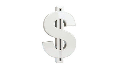 Obraz premium 3D Render of a Glossy White Dollar Sign