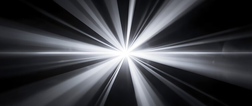 純白の光が力強く広がる輝きの放射