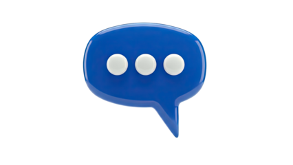Blue Speech Bubble with Ellipsis