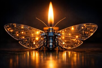 butterfly on fire