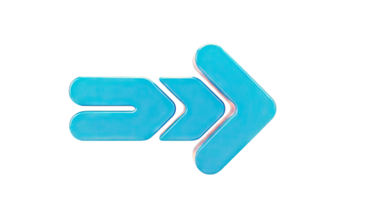 Three layered blue arrows pointing right