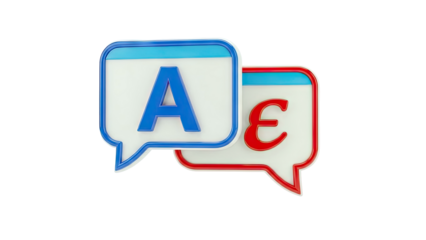 Speech Bubbles with Letters A and E