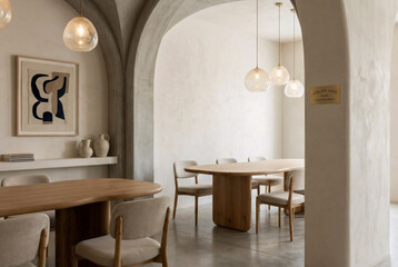 Minimal Dining Room with Arches