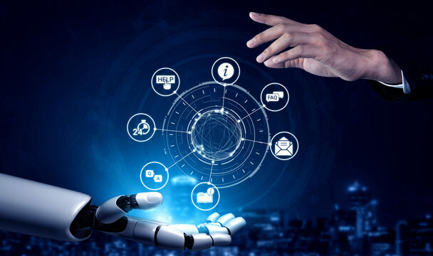 Artificial intelligence assists online help and FAQ services, answering questions, guiding customers, and improving support efficiency through smart automation. Entice